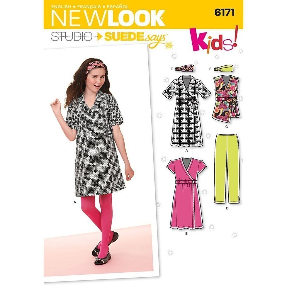 New Look Sewing Pattern 6171 Dress Shirt Pants Headband Size 8-16